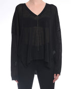Brunello Cucinelli Black Oversize Sheer Knit Bead Sweater - M