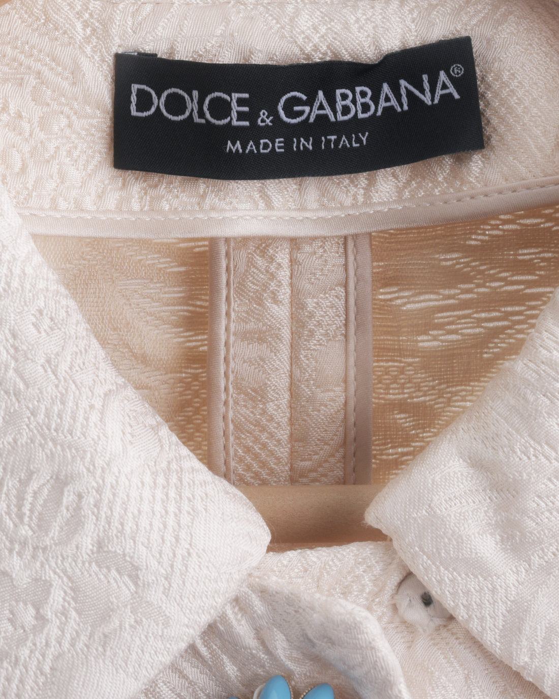 Dolce & Gabbana Ivory Jacquard Jacket with Jewelled Buttons - XS