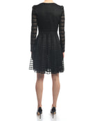 Alexander McQueen Black Mesh Long Sleeve Knit Dress - S