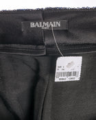 Balmain Black Silver Sequin Tuxedo Stripe Trouser - 38