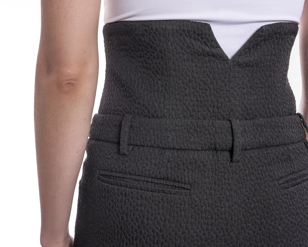 Chanel 2016 Resort Runway Black Wide Leg High Waist Cincher Pants 36