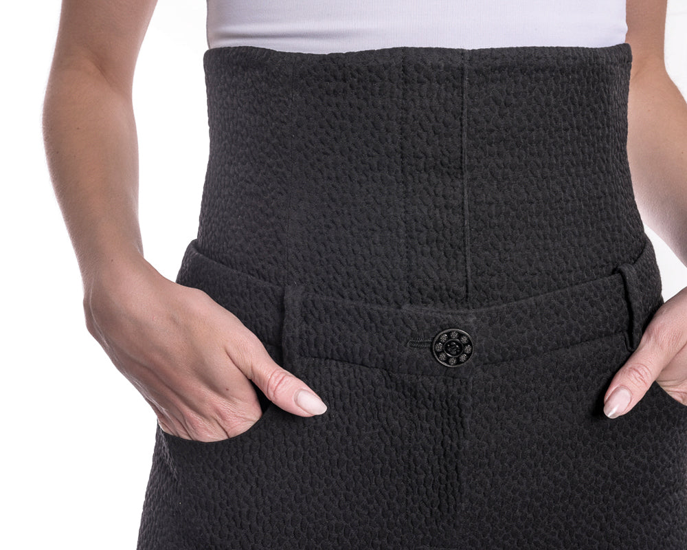 Chanel 2016 Resort Runway Black Wide Leg High Waist Cincher Pants 36