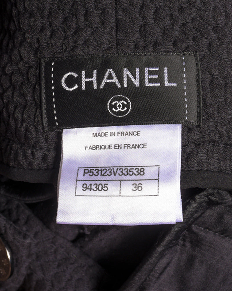 Chanel 2016 Resort Runway Black Wide Leg High Waist Cincher Pants 36