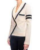 Balenciaga Fall 2018 Ivory Wool Knit Jersey Stripe Jacket - 6