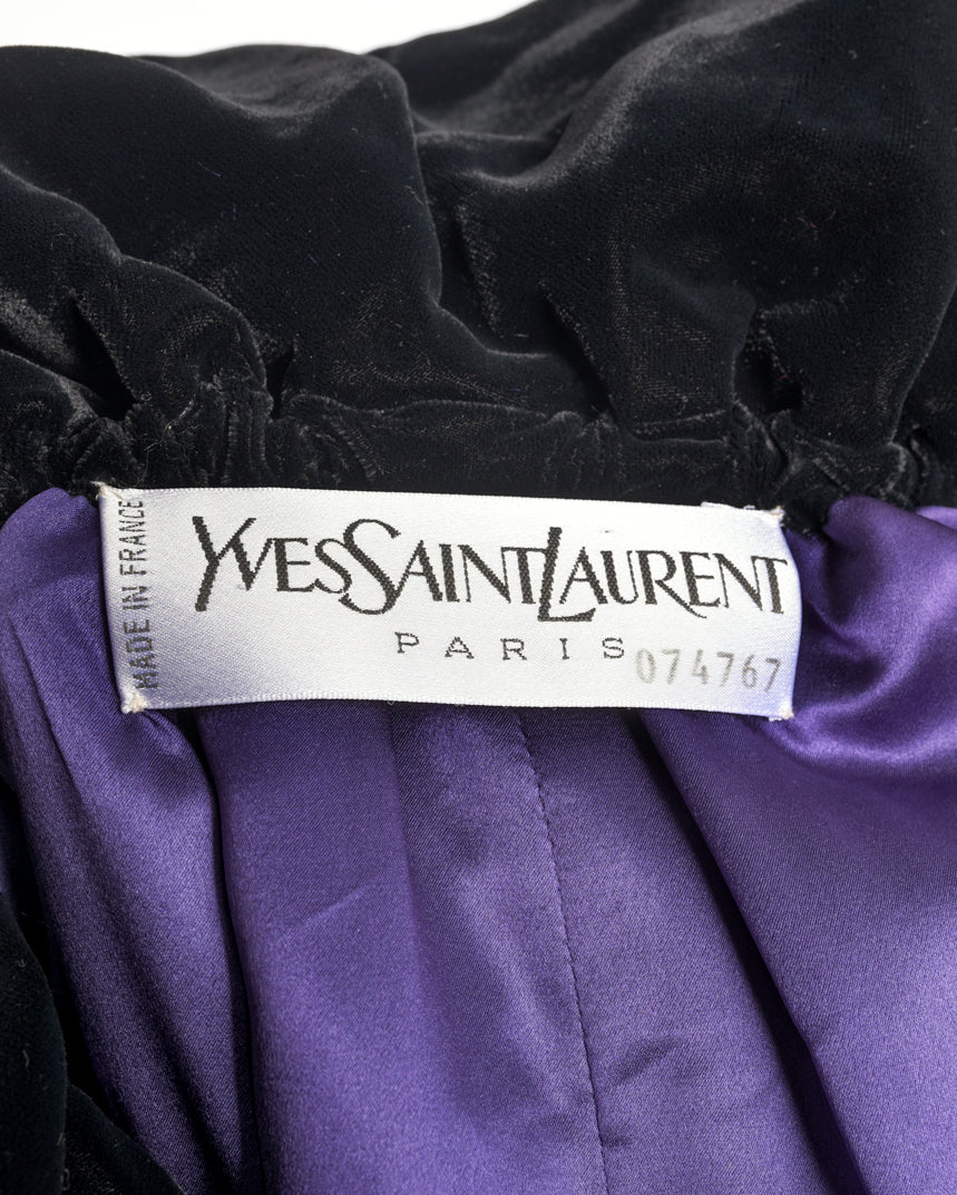 Yves Saint Laurent Vintage 1990's Purple Silk Taffeta Evening Jacket