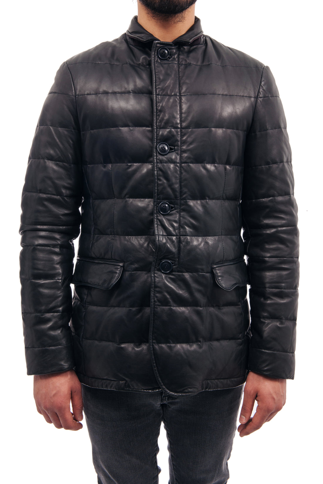 Etro Down Filled Leather Puffer Jacket Coat