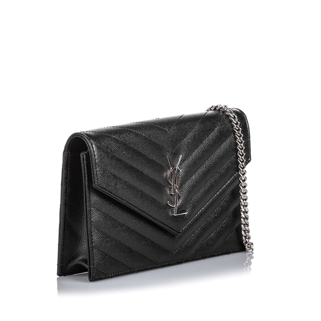 Black Saint Laurent Monogram Matelasse Envelope Wallet On Chain Crossbody  Bag, Saint Laurent 80s Carré-quilted vanity bag