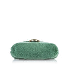 Fendi Sea Green Shearling Convertible 2 in 1 Crossbody / Belt Bag