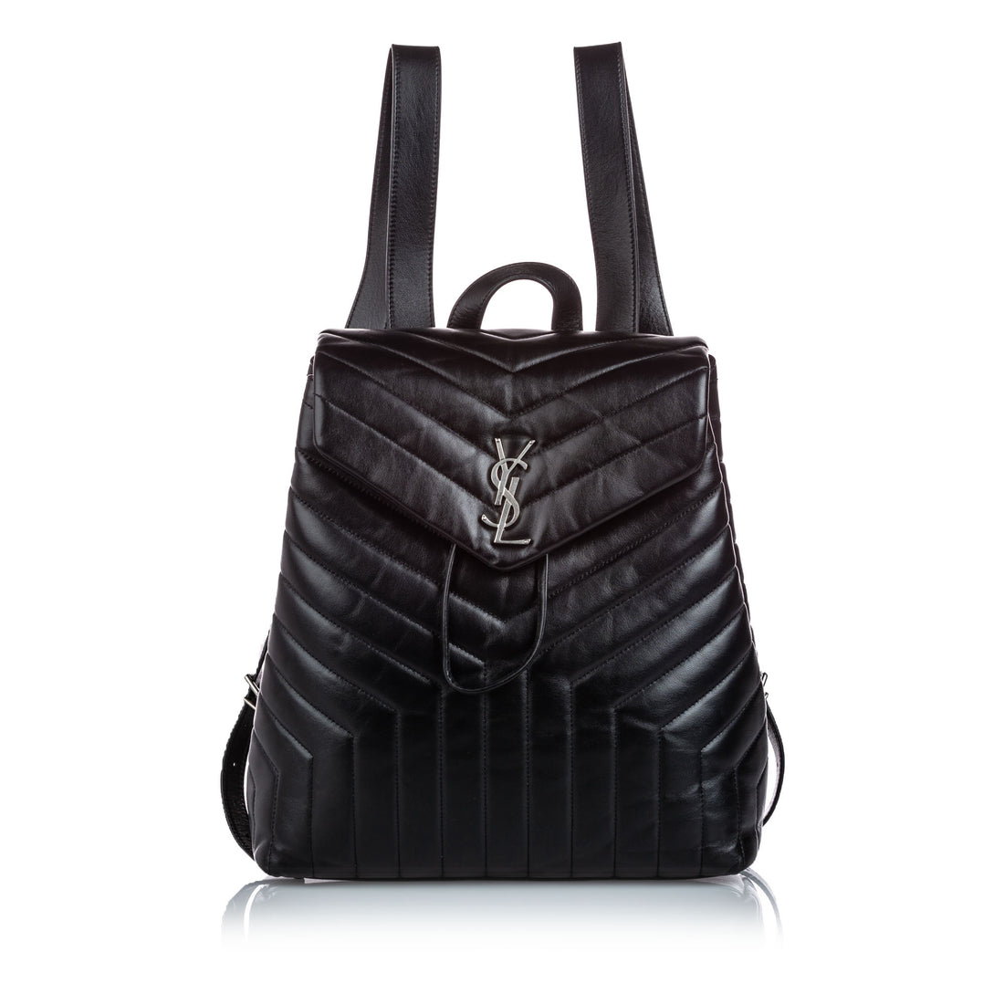 Saint Laurent Medium Loulou Monogram Backpack in Black