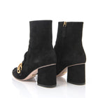 Gucci Marmont Black Suede Fringed Logo Ankle Boots