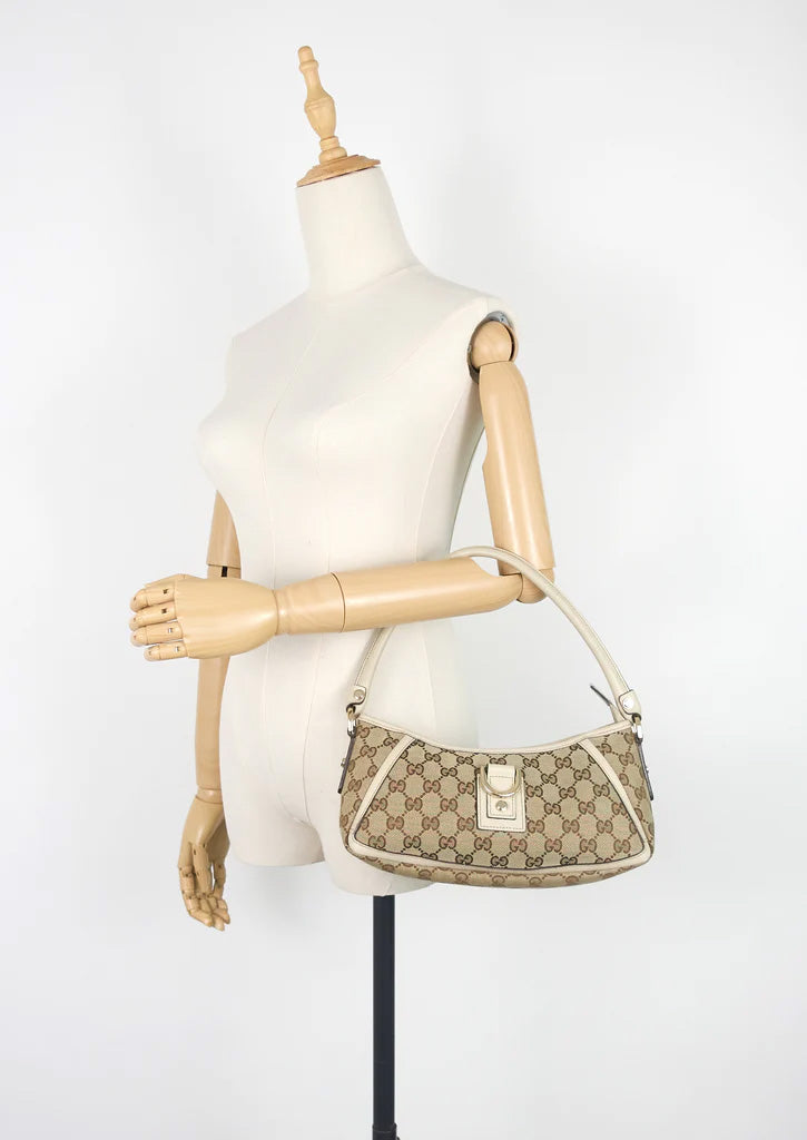 Gucci Abbey D-Ring Monogram Canvas Pochette Shoulder Bag – I MISS YOU  VINTAGE