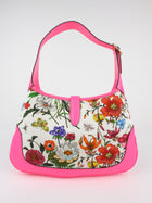 Gucci Hot Pink Flora Canvas Medium Jackie Hobo Shoulder Bag