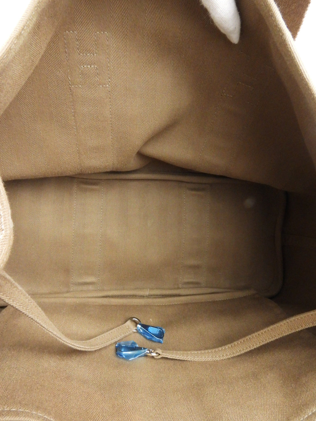 Hermes Khaki Canvas and Leather Valparaiso MM Tote Bag