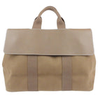 Hermes Khaki Canvas and Leather Valparaiso MM Tote Bag