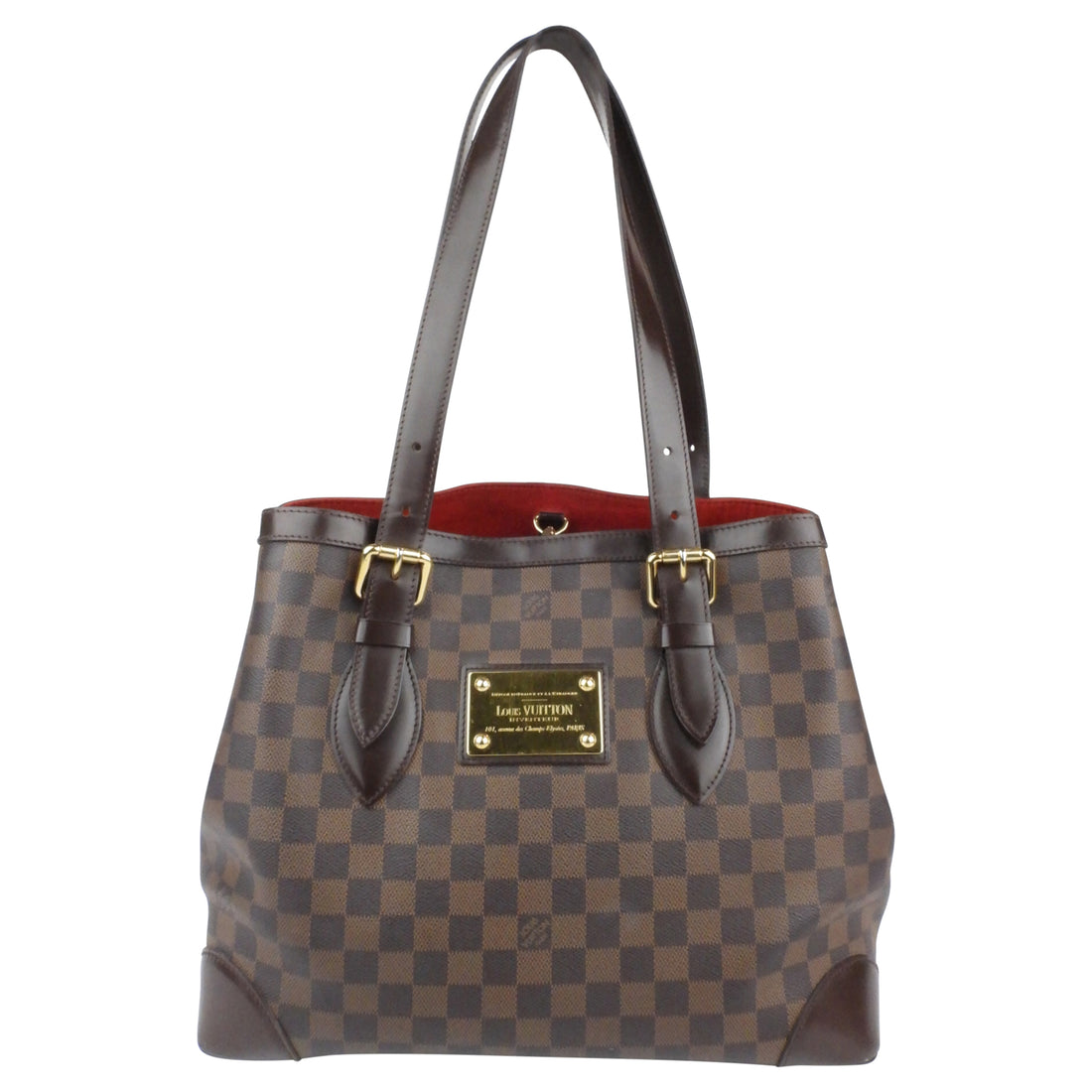 LOUIS VUITTON Hampstead MM Damier Ebene Shoulder Bag Brown