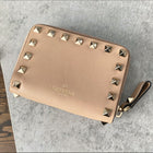 Valentino Nude Rockstud Leather Small Zip Wallet