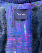 Peter Som Blue Saga Fox Fur Mink Vest - S