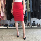 Nina Ricci Spring 2015 Runway Red Stretch Knit Pencil Skirt - S