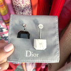Dior Black and White Marble Modernist Half Earring Set