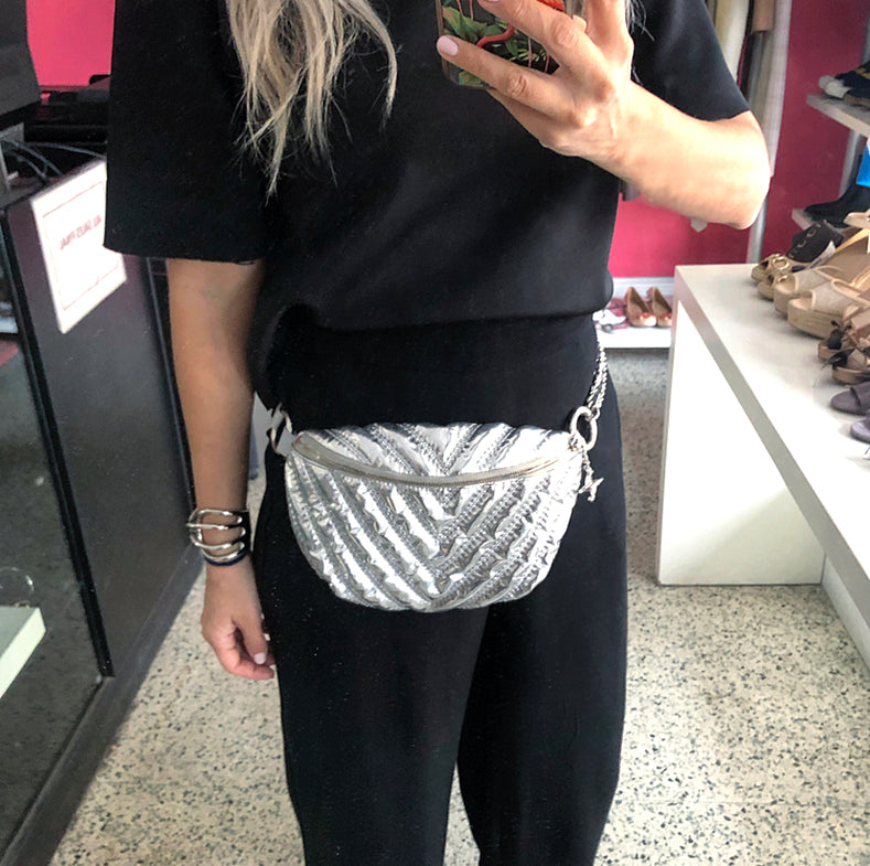 Chanel silver waist bag Clearance