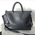 Marsell Black Leather Two-Way Bag