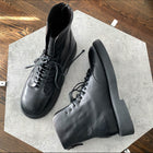 Marsell Black Leather Ankle Lace-Up Boots - 37 / 7