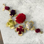 Etro Velvet Floral Link Statement Bracelet