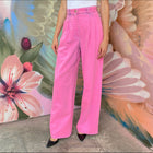 Chanel 21S Pink Wide Leg Denim Jeans - FR36