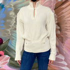 Chanel 13K Runway Ivory Knit Sweater with Necklace - FR40