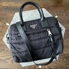 Prada Black Nylon Quilted Bomber Bag