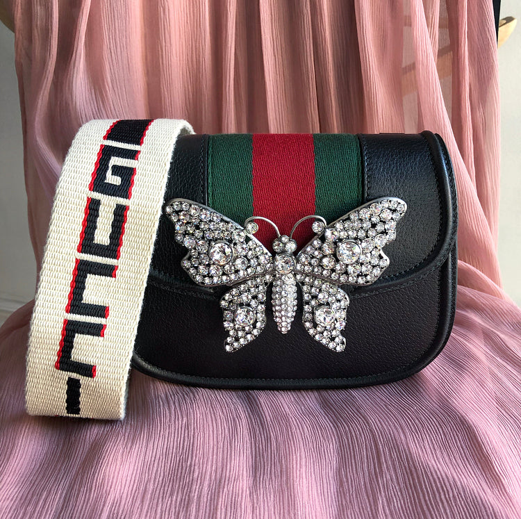 Gucci Small Rhinestone Gucci Linea Totem Small Crystal Rhinestone Crossbody Bag – I MISS YOU ...