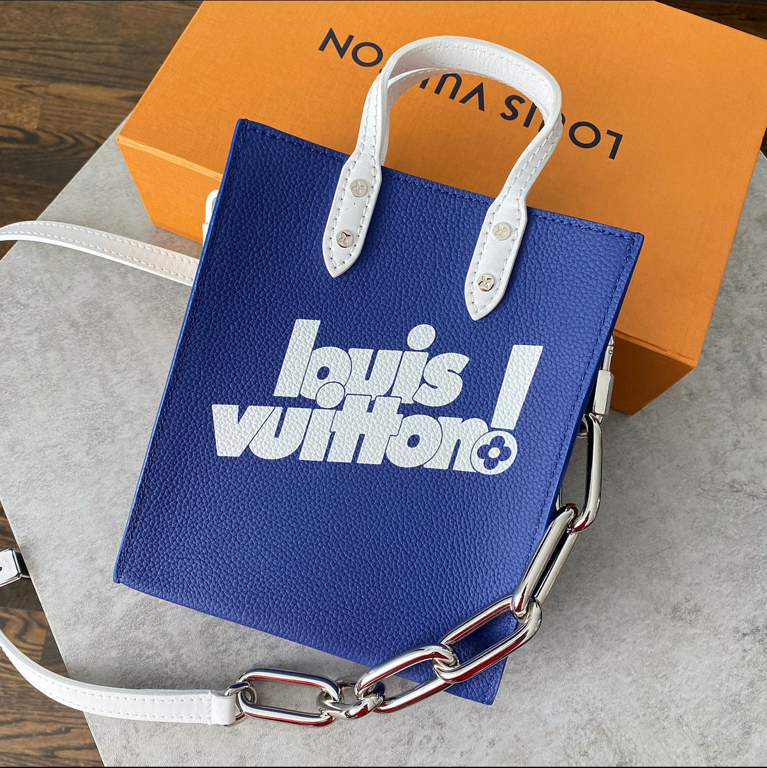 Louis Vuitton AW 2021 Virgil Abloh Blue Sac Plat XS Crossbody Bag – I Miss  You MAN