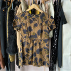 Burberry Brown and Yellow Short Sleeve Top - XS / 0