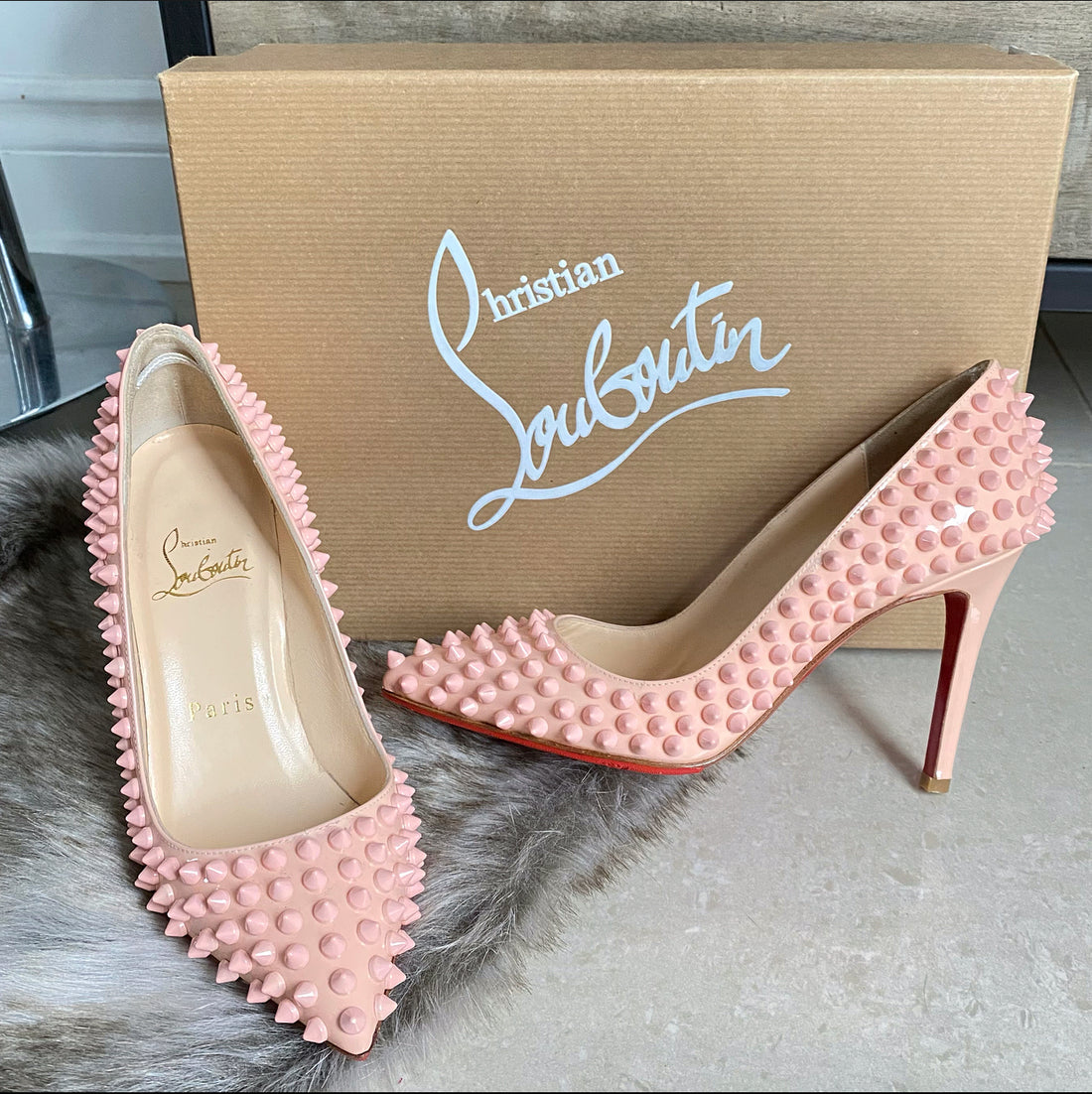 Christian Louboutin Christian Louboutin Pigalle Spikes (€970) found on  Polyvo…  Louboutin high heels, Christian louboutin outlet, Christian  louboutin wedding shoes