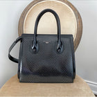 Balmain Black Stud Leather Top Handle Satchel Bag