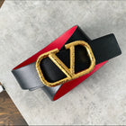 Valentino V Buckle Black and Red Reversible Belt - 80/32