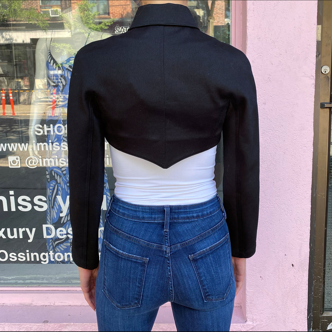 Alaia Black Cotton Crop Bolero Jacket - XS