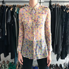 Chanel Resort 2011 Yellow Pink and Blue Sheer CC Shirt - 36 / 4