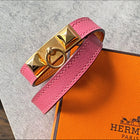 Hermes Pink Rivale Double Tour Bracelet - XS