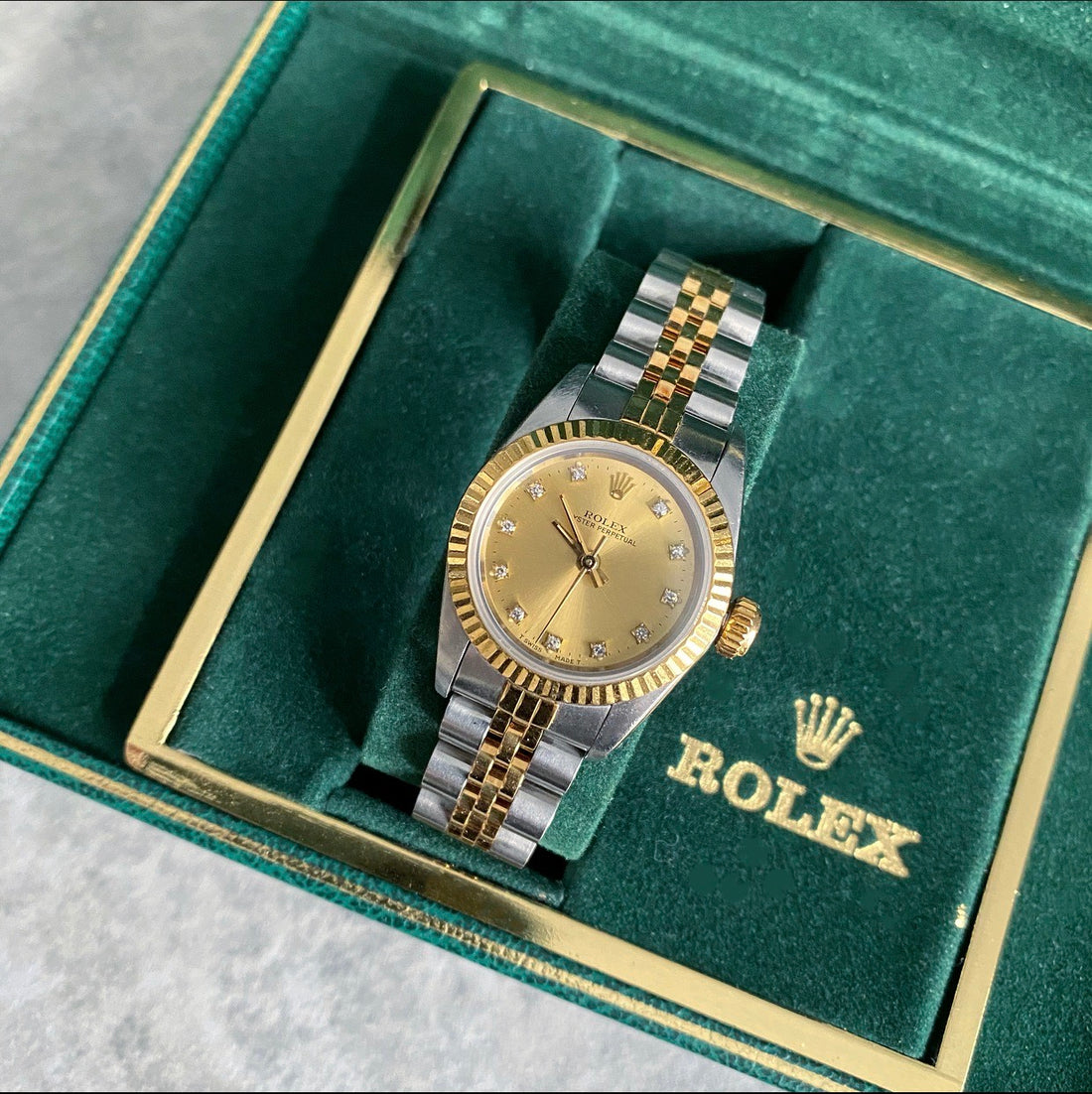 Rolex Vintage Ladies Oyster Perpetual Jubilee Diamond Watch