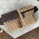 Gucci Brown Monogram Canvas and Leather Belt Bag.