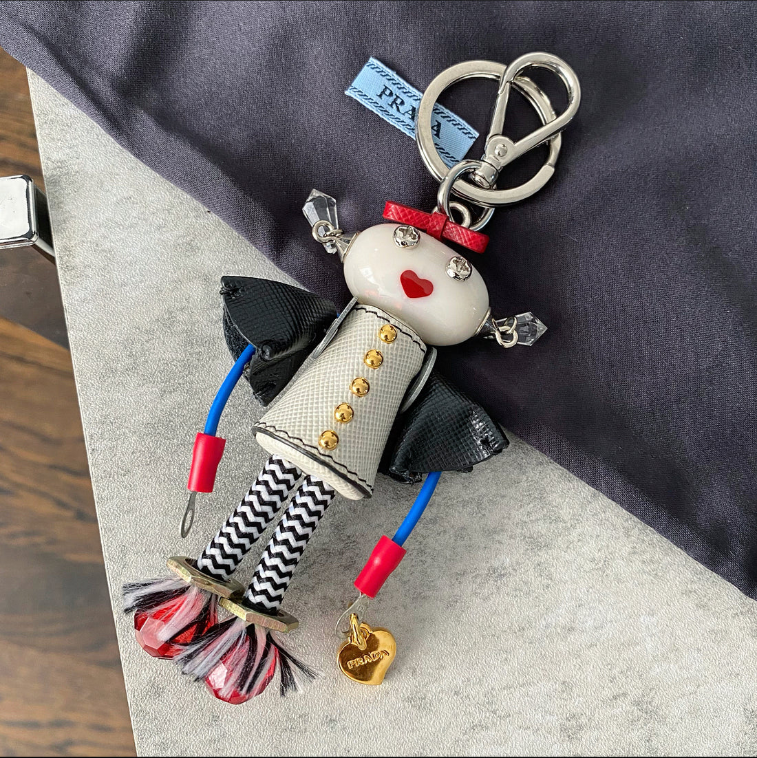 Saffiano Leather Prada Robot Wallet Prada Robin Black Saffiano