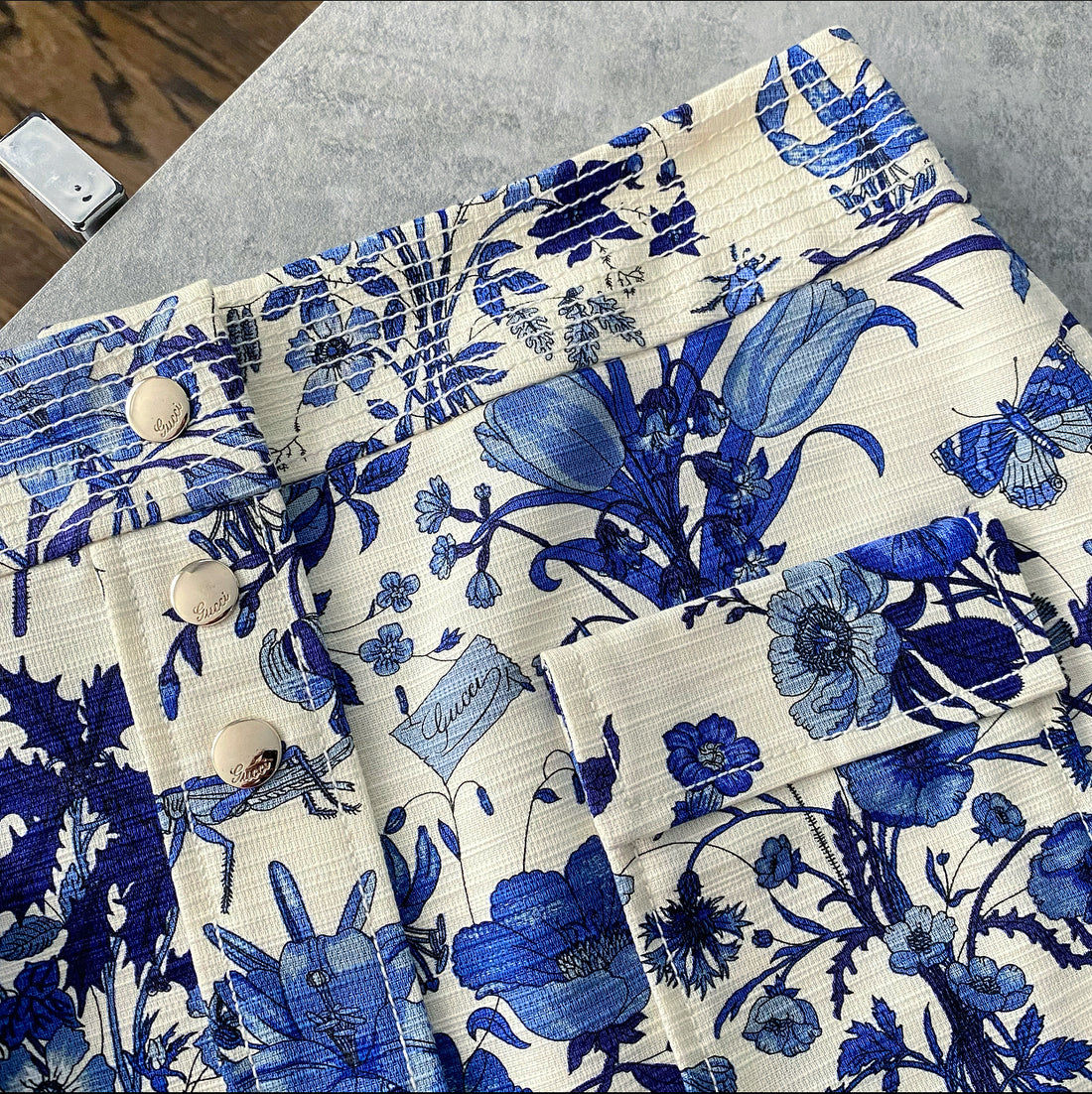 Gucci Flora Fauna Blue and Ivory Skirt - IT38 / 4