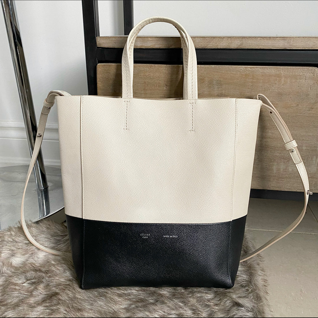 Used Celine Vertical Cabas Small/Shoulder Bag/Leather/Blue/176183Xba Bag