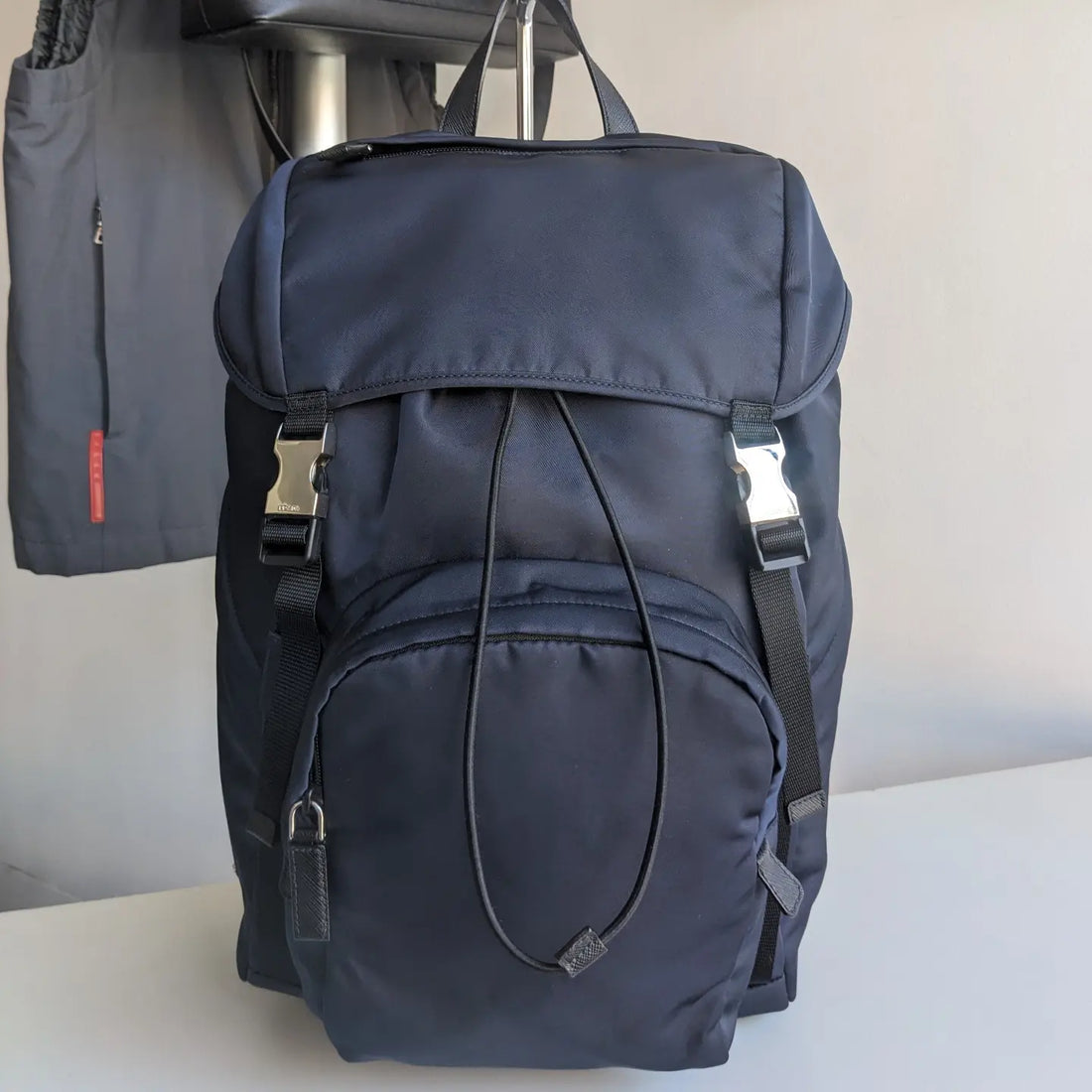 Prada Navy Nylon Double Medium Backpack – I MISS YOU VINTAGE