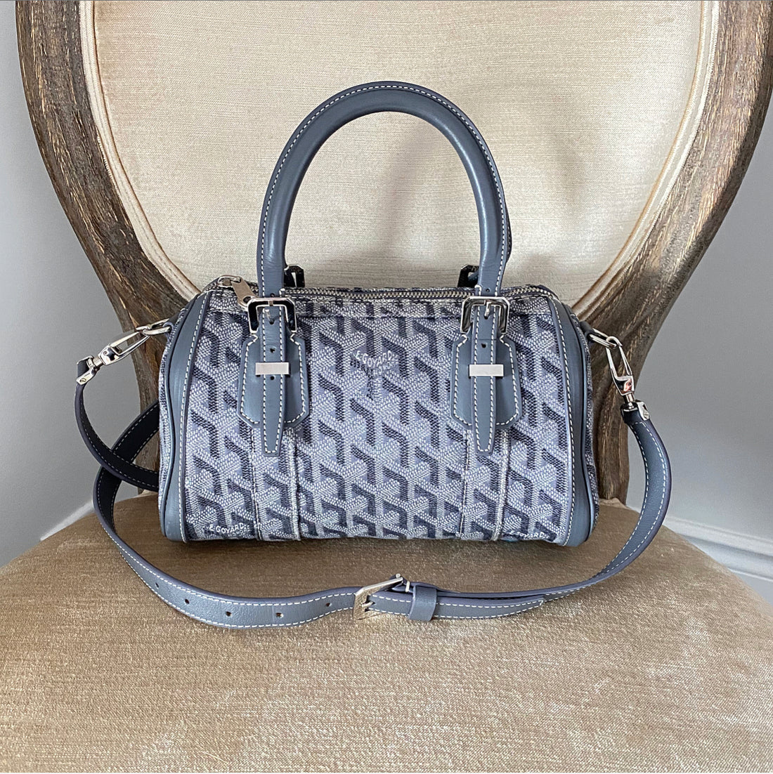 Goyard Mini Goyardine Croisiere Bag - Blue Handle Bags, Handbags