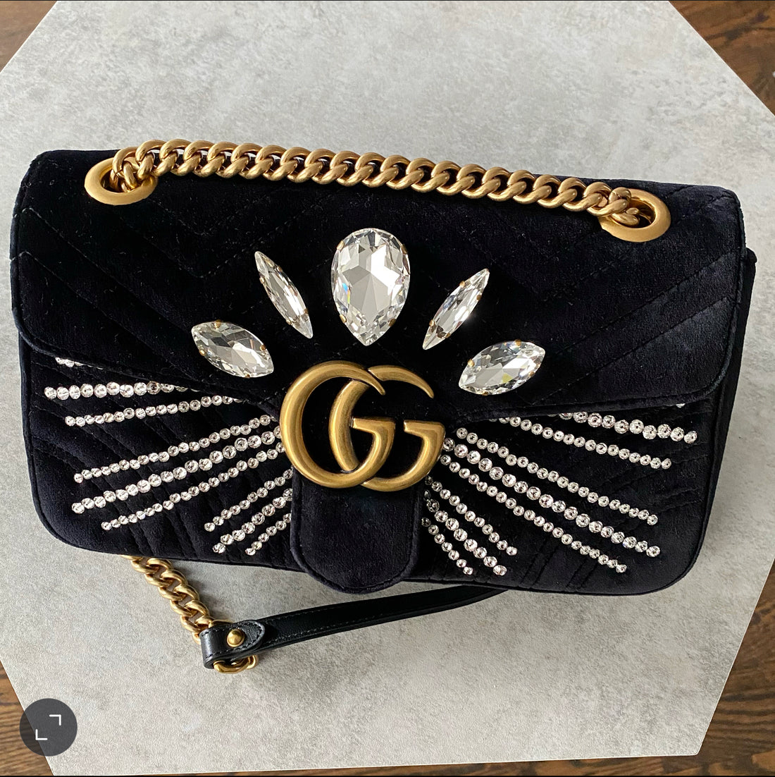 Gucci marmont sale crystal