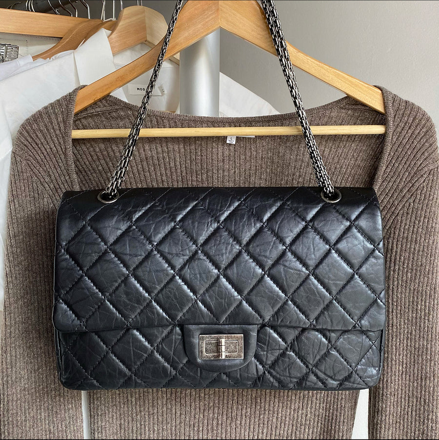 NWT Authentic CHANEL 227 Grey 2.55 Reissue Gray Calfskin Flap Bag