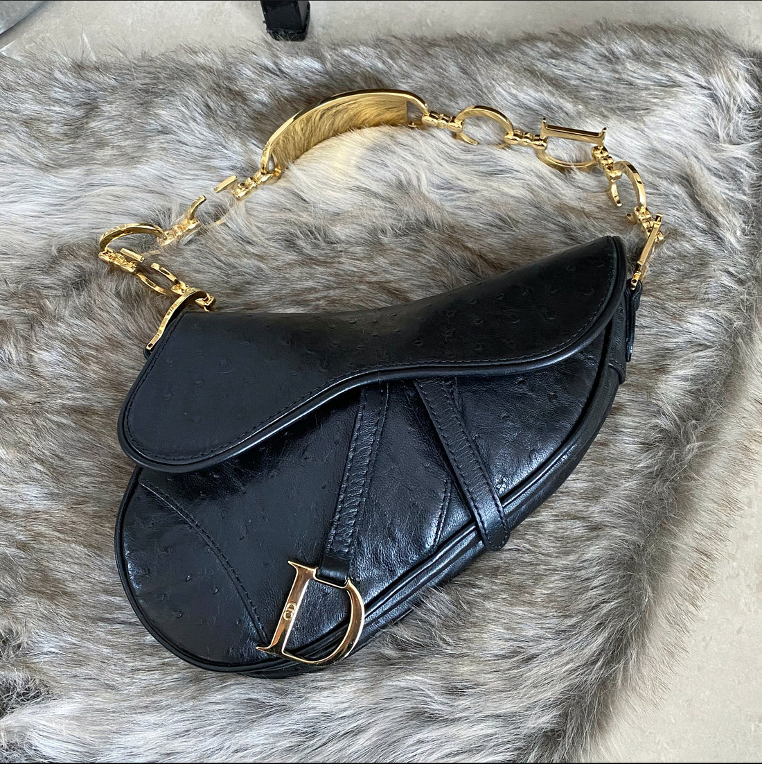 Christian Dior Saddle Mini Bag in Black Satin — UFO No More