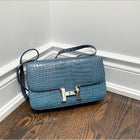 Hermes Constance Elan Matte Nilo Crocodile Blue Jean PHW